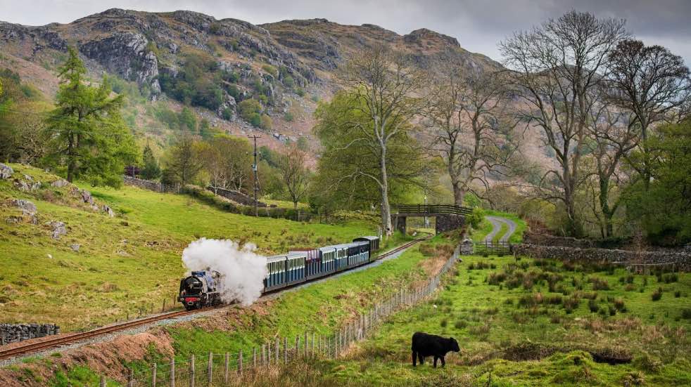 Steam train mountains